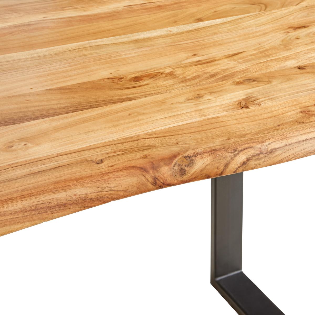 STÓŁ DO JADALNI RUNNER 2 - kolor akacjowy/czarny, Basics, metal/drewno (120/80/76cm) - MID.YOU