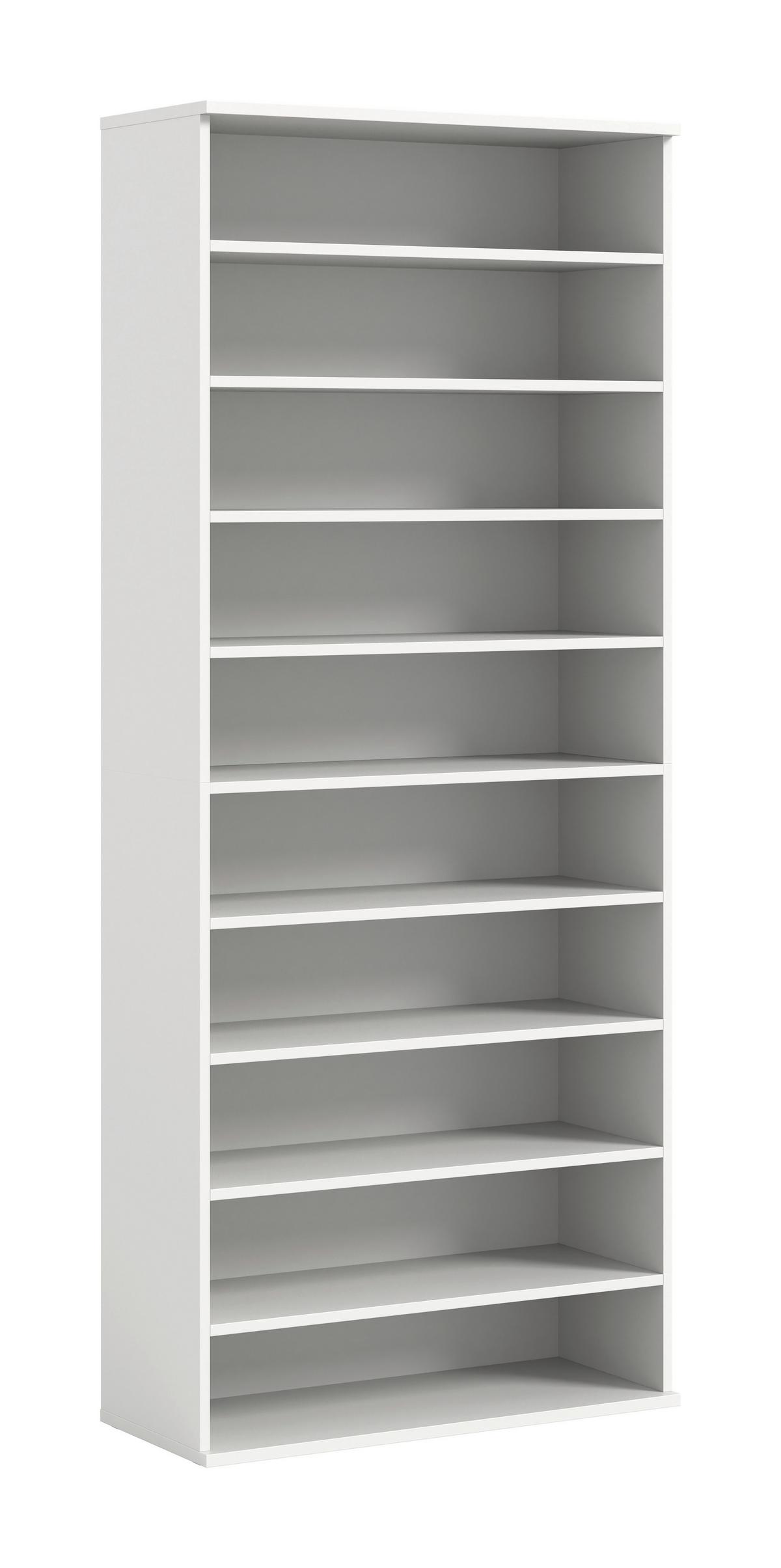 SCHUHREGAL PROJEKT X - Weiss Hochglanz/Weiss, Design, Holzwerkstoff/Kunststoff (80/193/34cm) - Livetastic