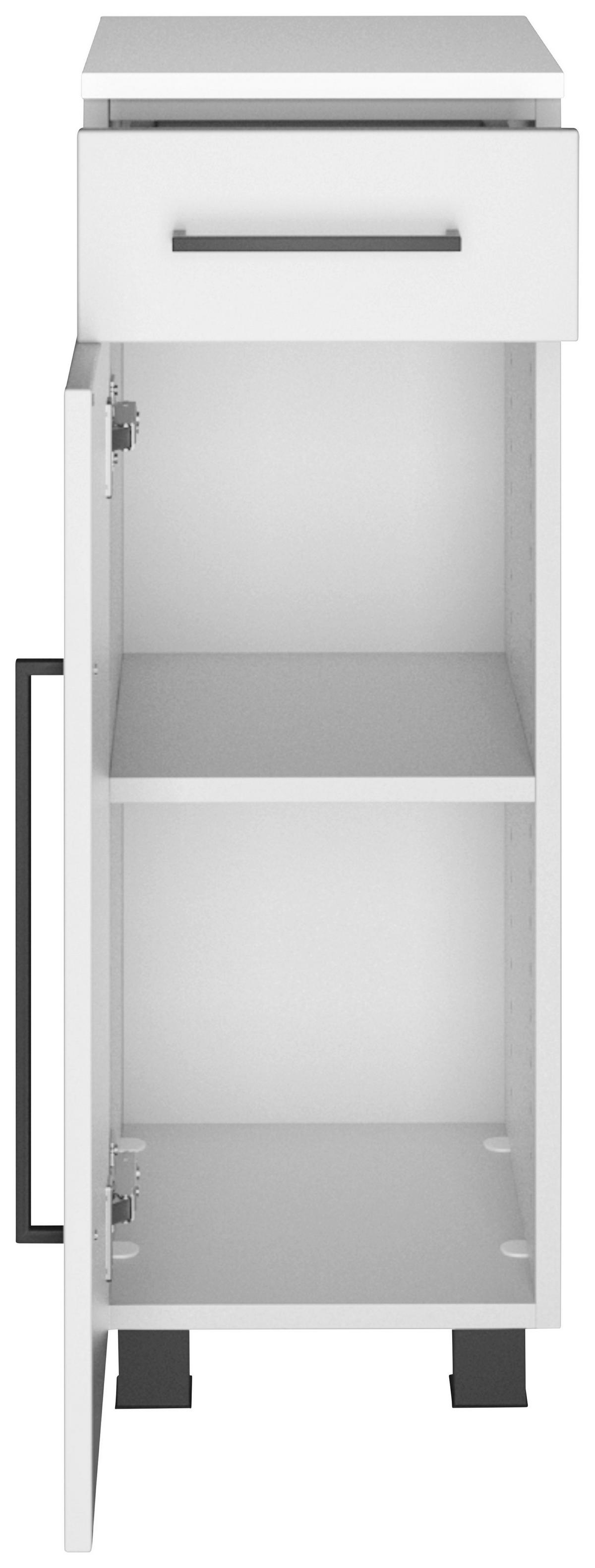 Unterschrank Luzern ca. 30x79x35 cm Weiß - Schwarz/Weiß, KONVENTIONELL, Holzwerkstoff/Kunststoff (30/79/35cm) - Held