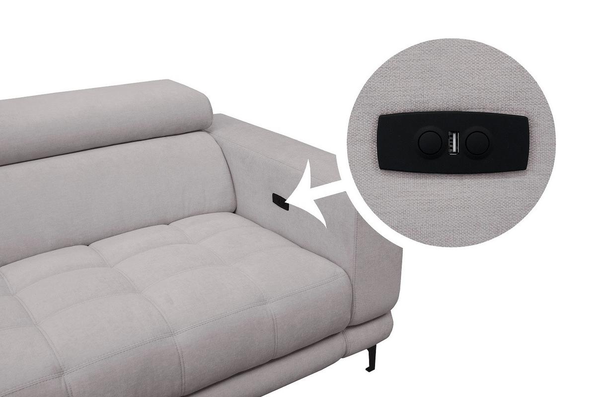 Sarokkanapé Aspen - szürkésbézs, Konventionell, faalapú anyag/textil (192/264cm)