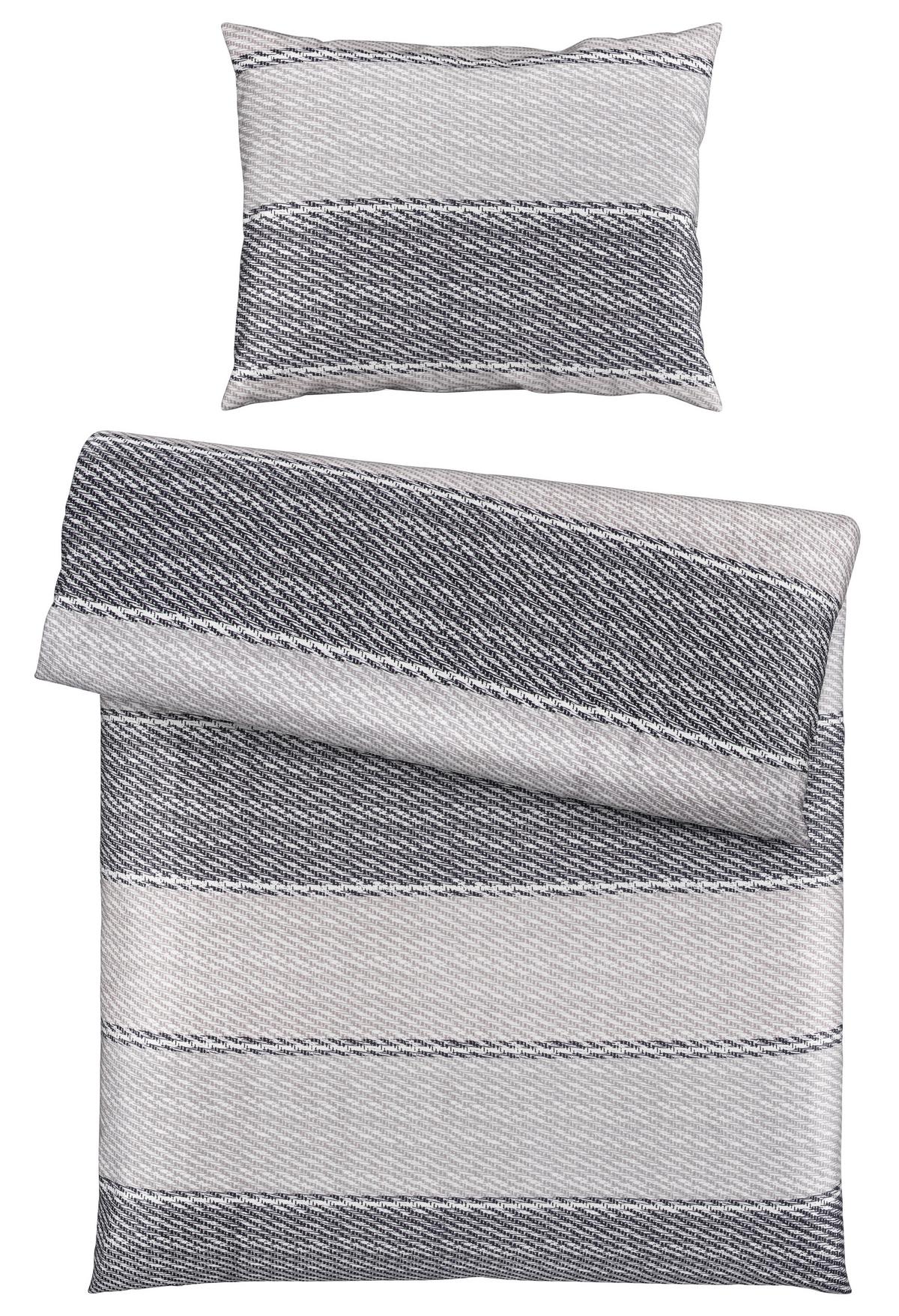 Bettwäsche Bio Eva Design ca. 160x210cm - Taupe, Modern, Textil (160/210cm) - ecoTree