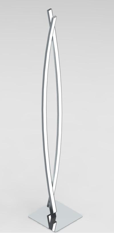 Lampadar LED Tillo - alb/culoare crom, Konventionell, plastic/metal (18/18/121cm) - Premium Living