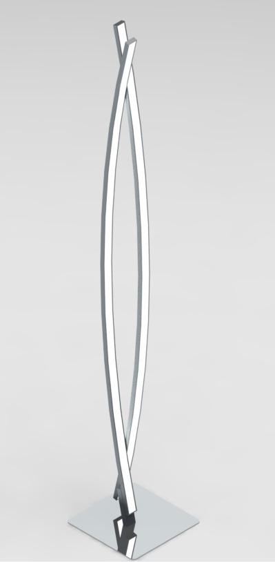 PODNA LED SVJETILJKA TILLO - bijela/boje kroma, Konvencionalno, metal/plastika (18/18/121cm) - Premium Living