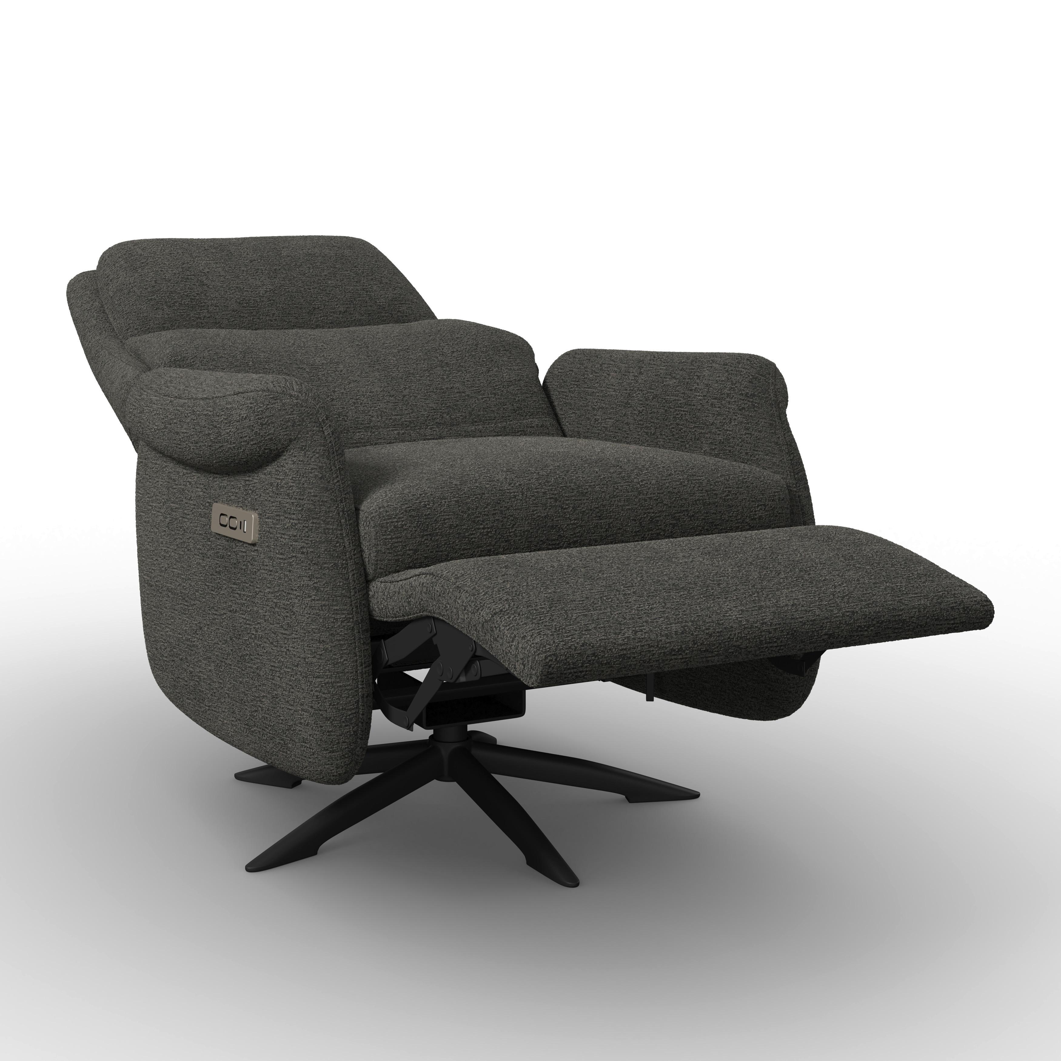 RELAXFÅTÖLJ ALICE - mörkgrå/svart, Modern, metall/trä (76/110/94cm) - Bessagi Home