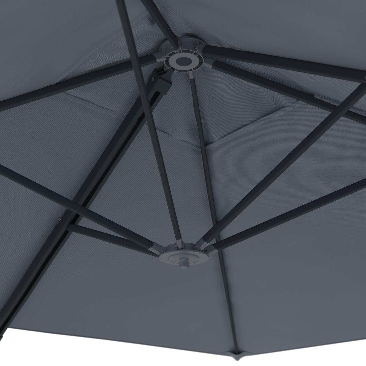 PARASOL PRZECIWSŁONECZNY MADONELLA - ciemnoszary/szary, Modern, metal/tkanina (240/159/200cm) - Ambia Garden