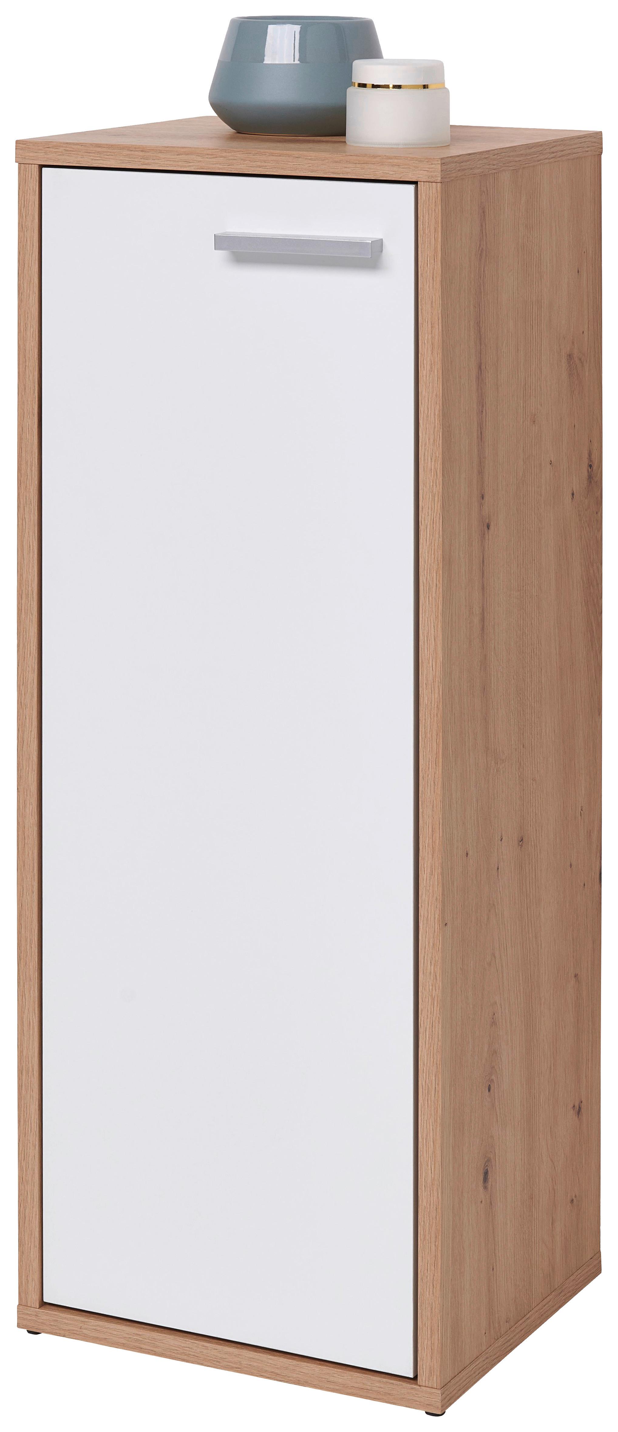 Spodnja Omarica Bodo, Bela, Hrast - Konvencionalno, umetna masa/leseni material (32/83/28cm) - Modern Living