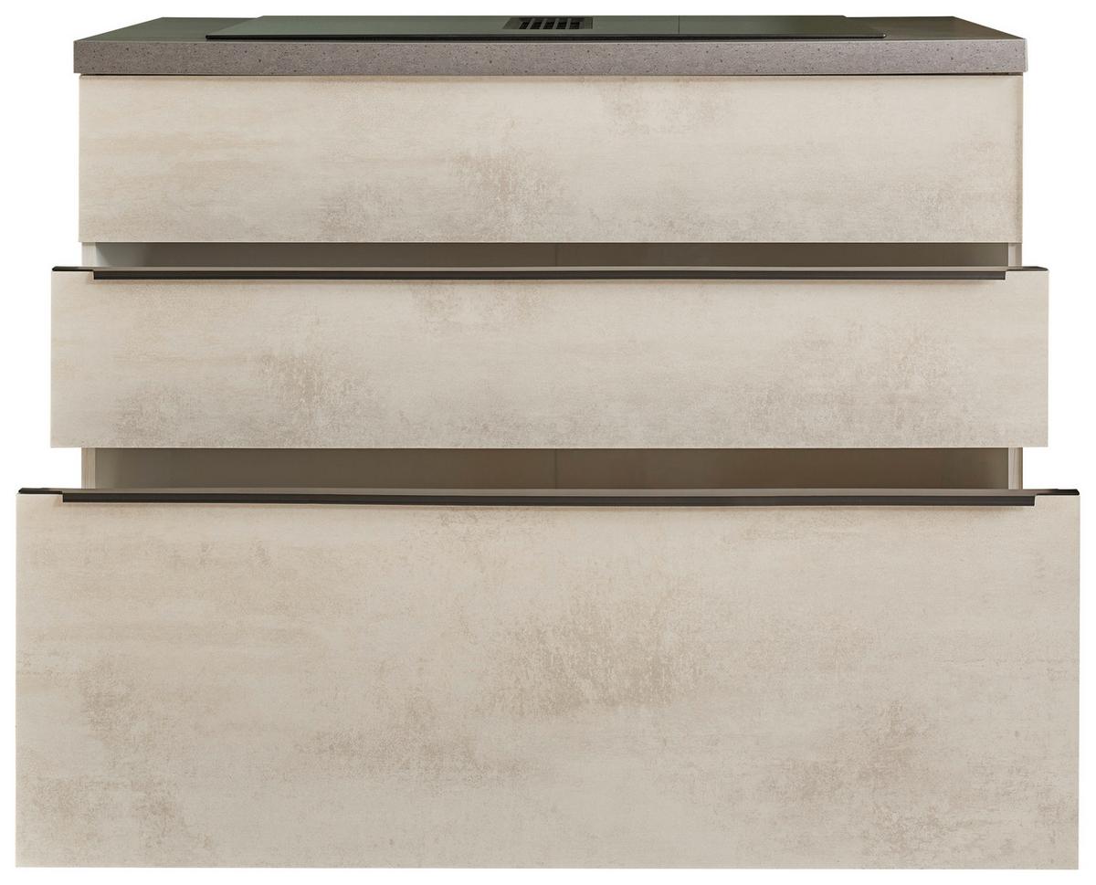 SZAFKA DOLNA Z SZUFLADAMI SANIBEL - antracytowy/biały, Design, materiał drewnopochodny/tworzywo sztuczne (110/94/60cm) - P & B