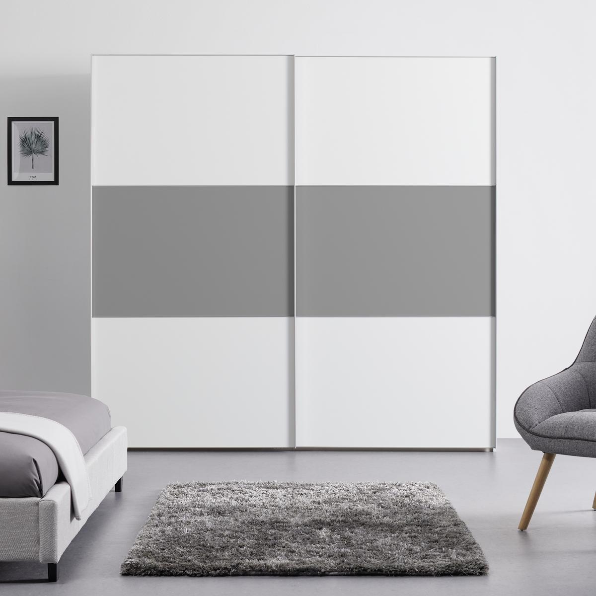 Ormar S Kliznim Vratima Includo - bijela/siva, Moderno, drvni materijal/metal (225/222/68cm) - Premium Living