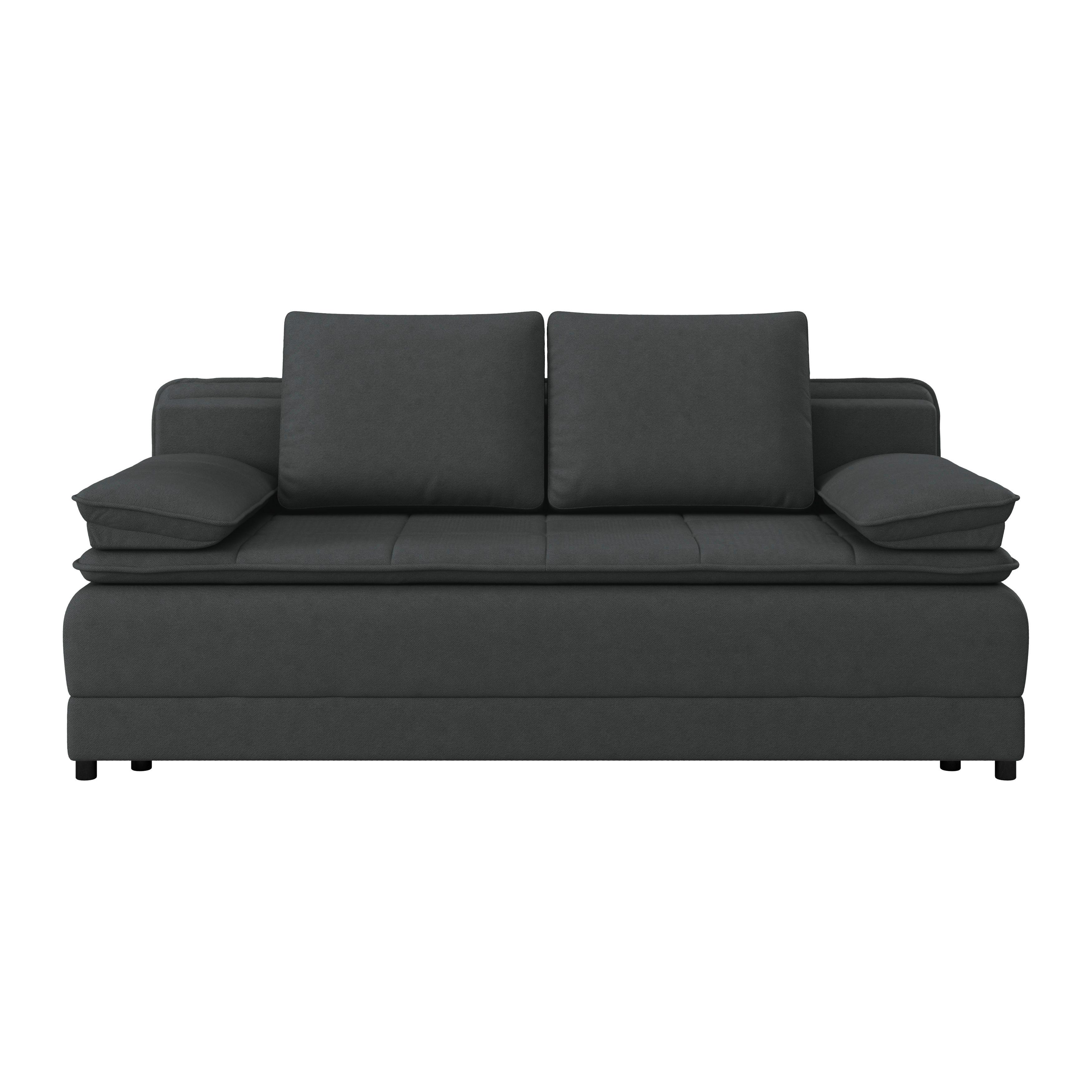 Trosjed Na Razvlačenje Alice - boje grafita/crna, Moderno, tekstil/plastika (202/73-92/105cm) - Modern Living