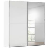 Schwebetürenschrank Fifty Grau/Weiß - Chromfarben/Weiß, KONVENTIONELL, Glas/Holzwerkstoff (201/223/66cm) - Premium Living