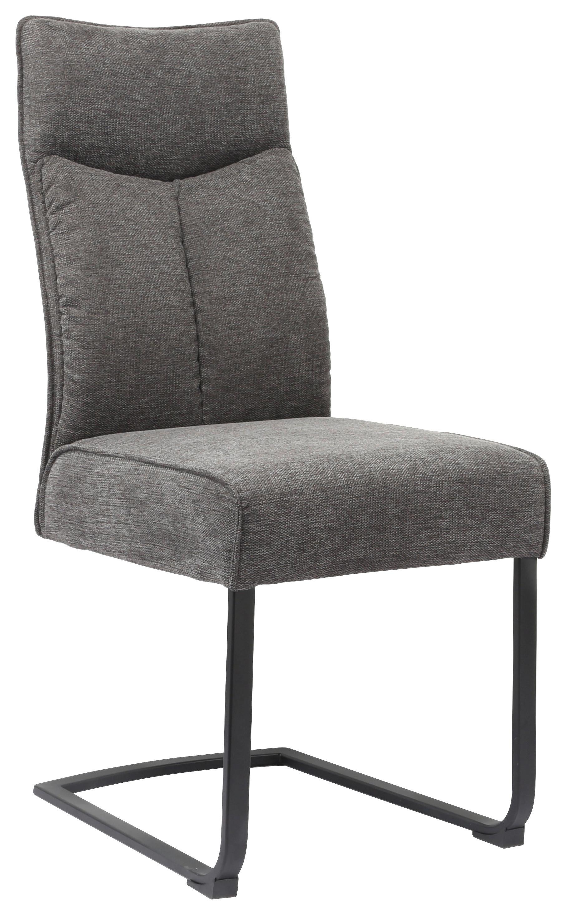 KRZESŁO NA PŁOZIE BUFFY - czarny/szary, Design, metal/tkanina (44/102/64cm) - Novel