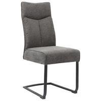 KRZESŁO NA PŁOZIE BUFFY - czarny/szary, Design, metal/tkanina (44/102/64cm) - Novel