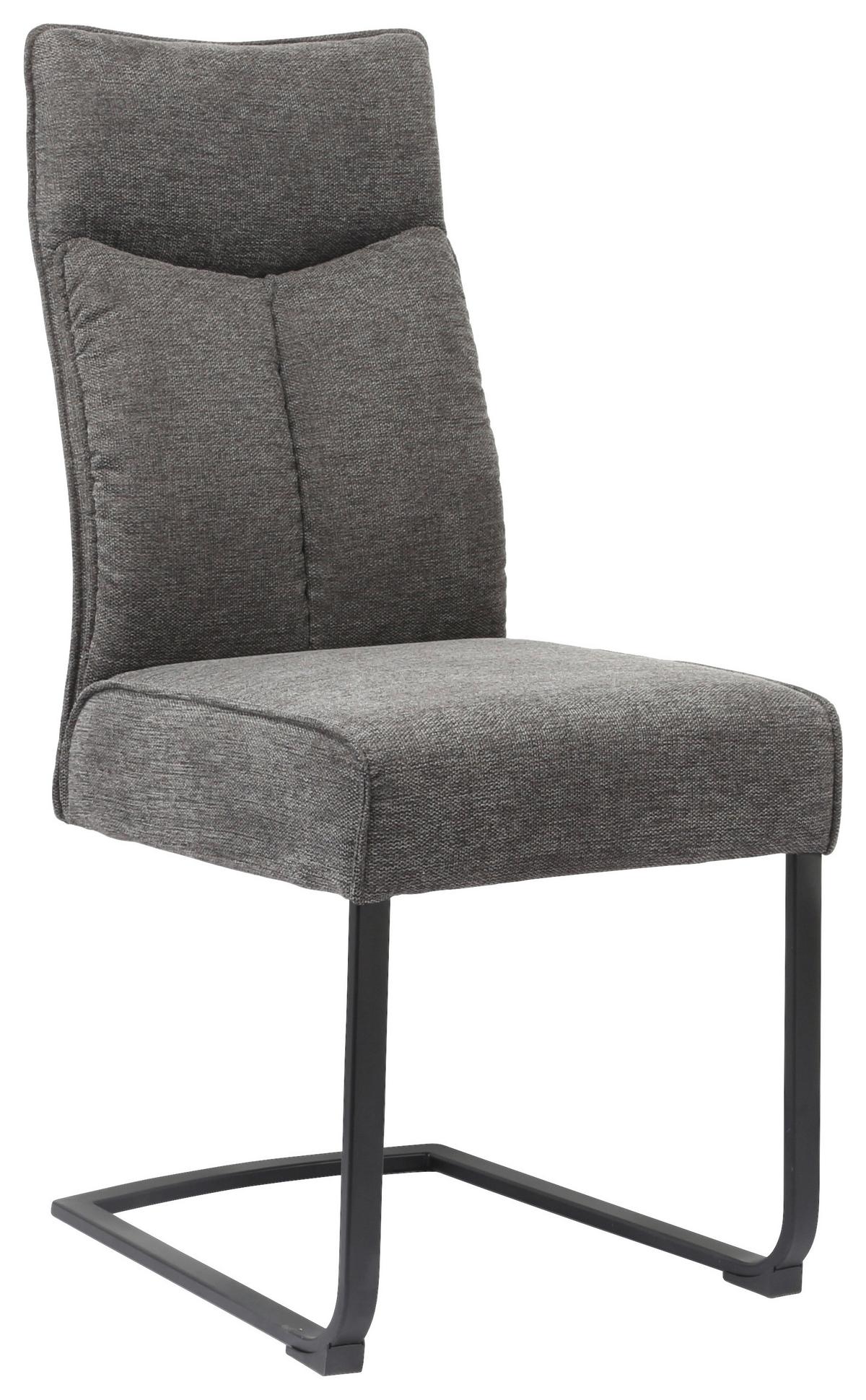 KRZESŁO NA PŁOZIE BUFFY - czarny/szary, Design, metal/tkanina (44/102/64cm) - Novel