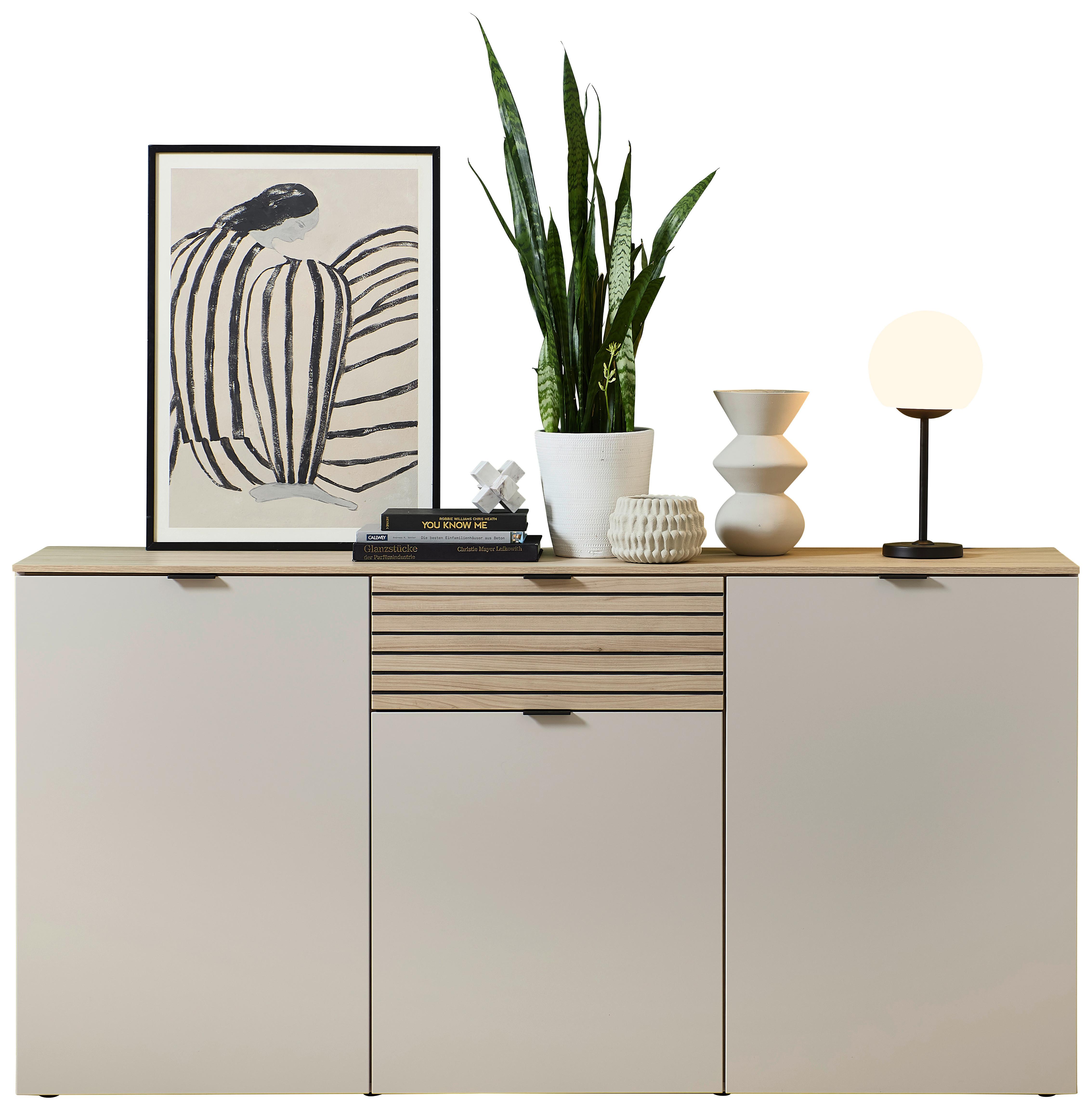 Sideboard Memphis Eichefarben/Kaschmir - Kaschmir/Eichefarben, MODERN, Holzwerkstoff/Metall (180/90/45cm) - Premium Living