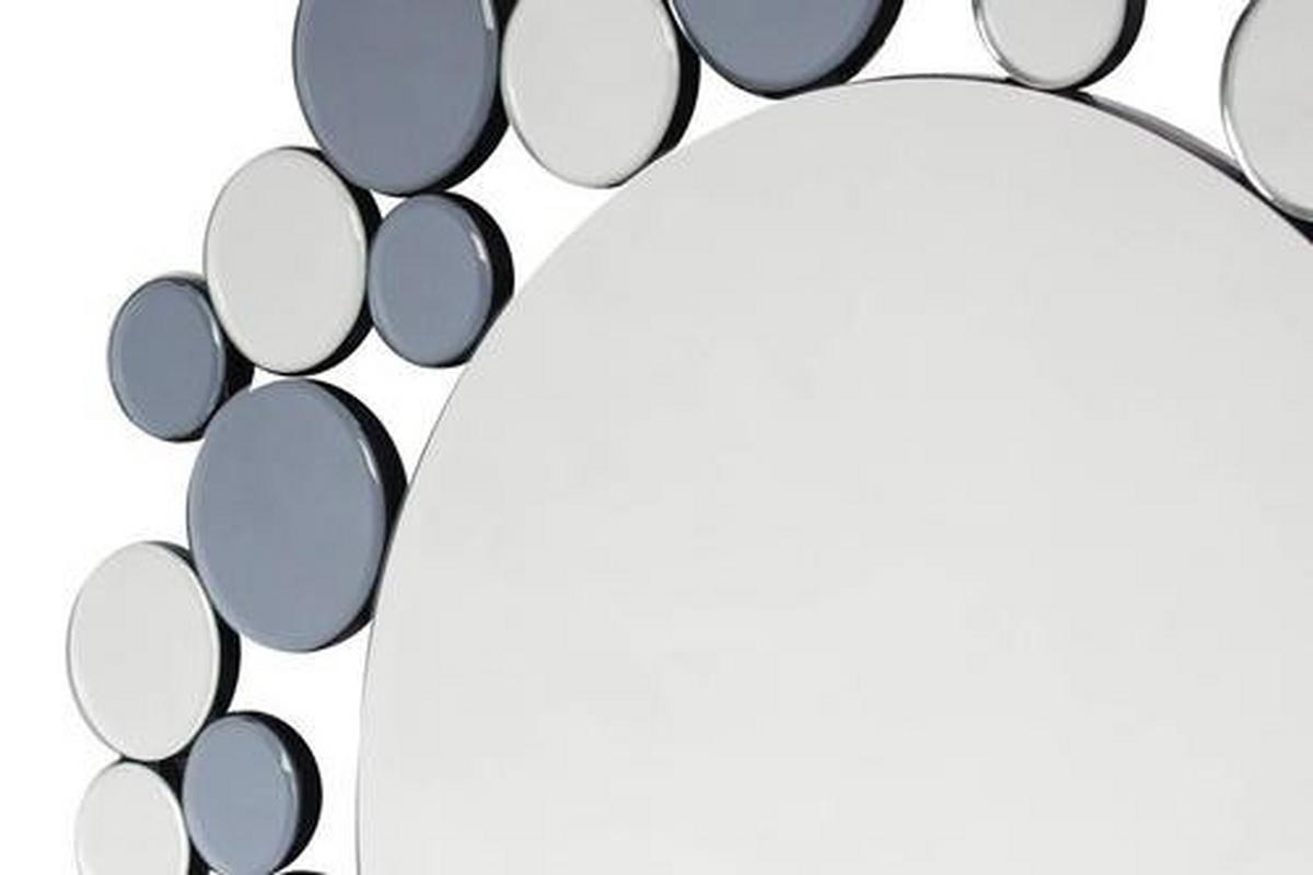 WANDSPIEGEL ZAMHY-GRY - Silberfarben/Grau, Basics, Glas/Metall (80/80/5cm) - Kayoom