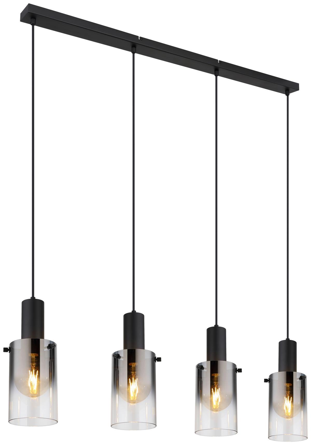 Függőlámpa 15907-4h - fekete/szürke, Design, műanyag/Üveg (102,5/12,5/150cm) - Globo