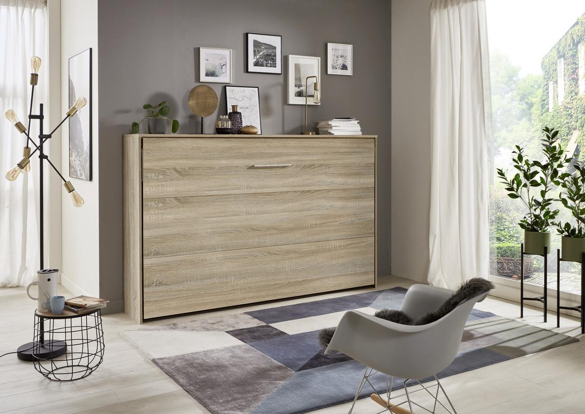 Klappbett Juist ca. 140x200 cm Eiche - Eichefarben, KONVENTIONELL, Holz/Holzwerkstoff (140/200cm) - MID.YOU