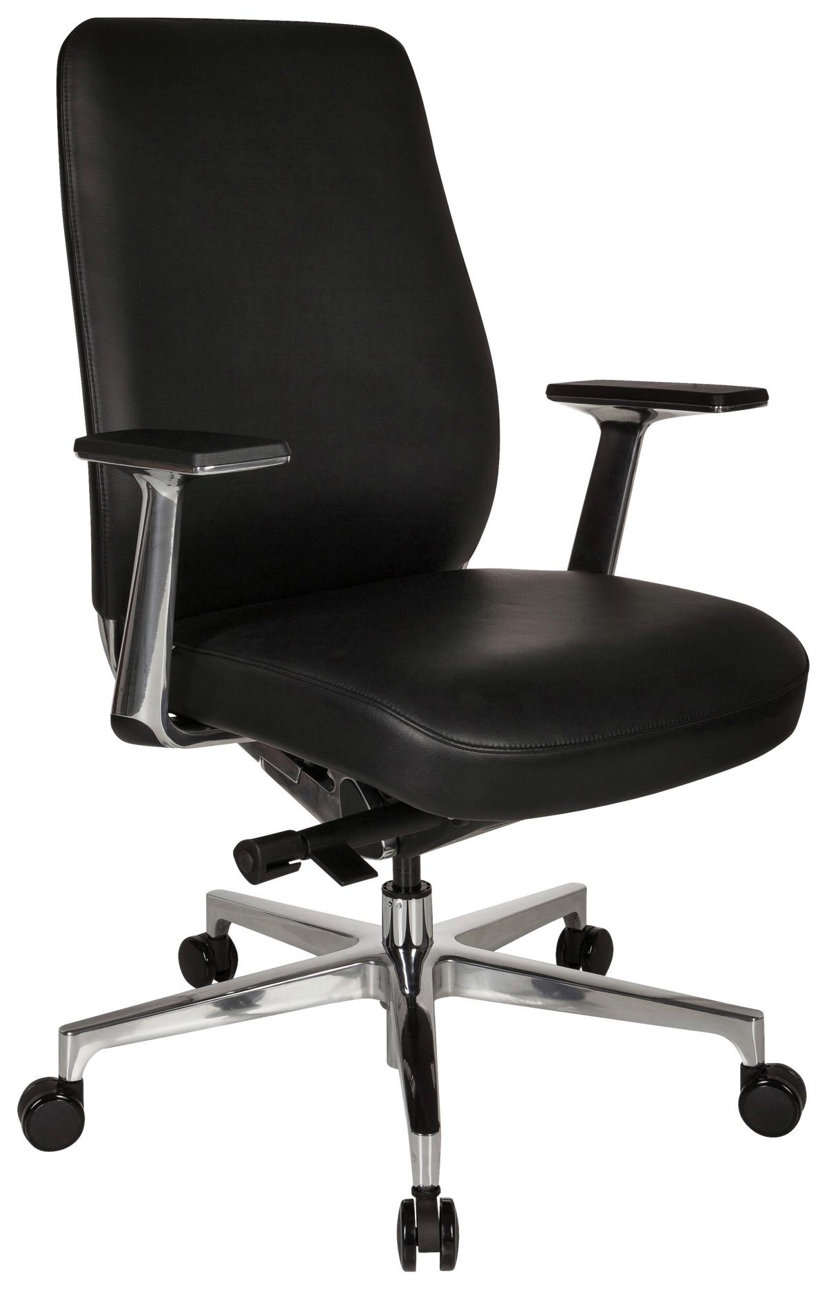 Pisarniški Stol Vermont, Črna - srebrne barve/črna, Basics, kovina/umetna masa (67/110/60cm) - MID.YOU