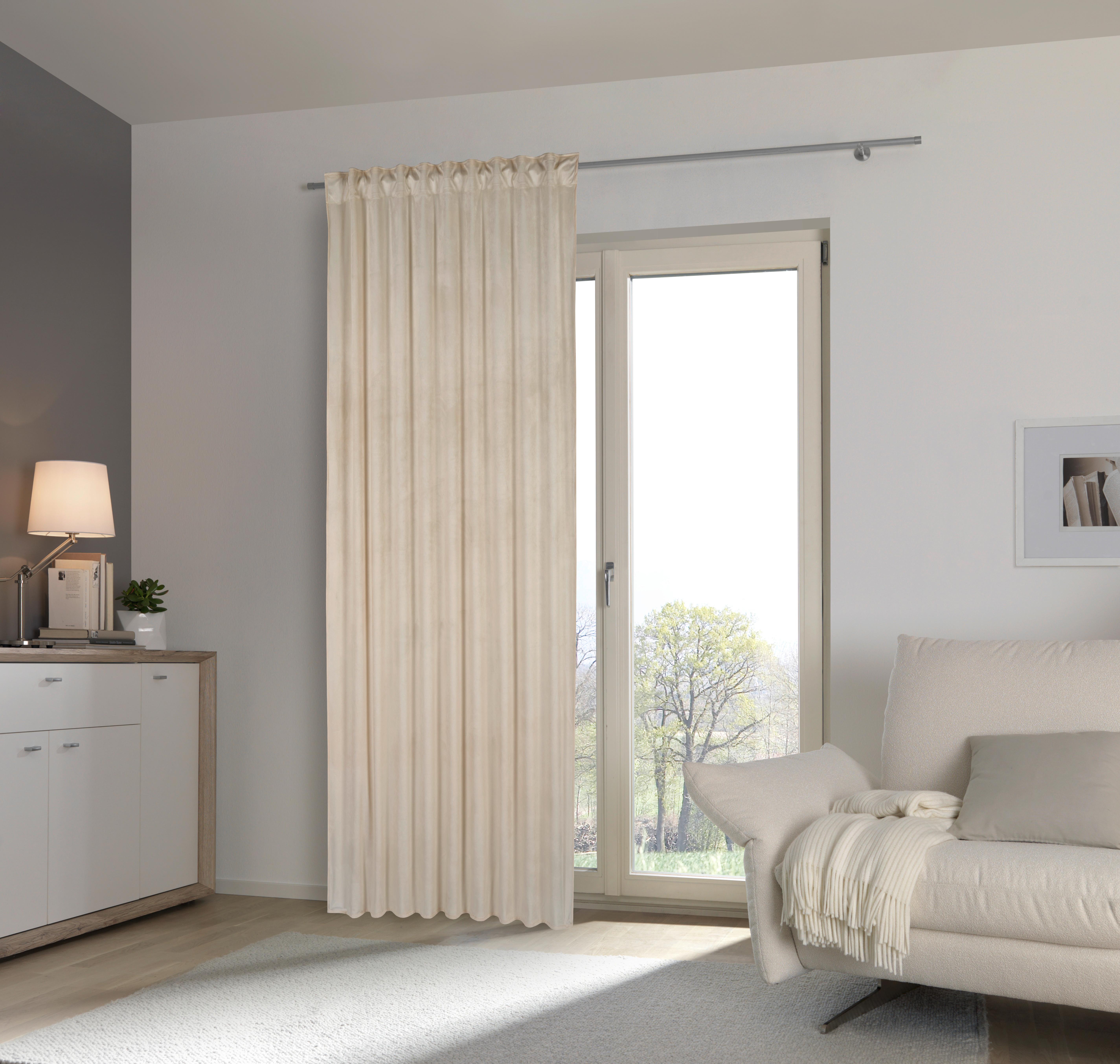 ZASŁONA GOTOWA PABLO - taupe, Basics, tkanina (135/245cm) - Esposa