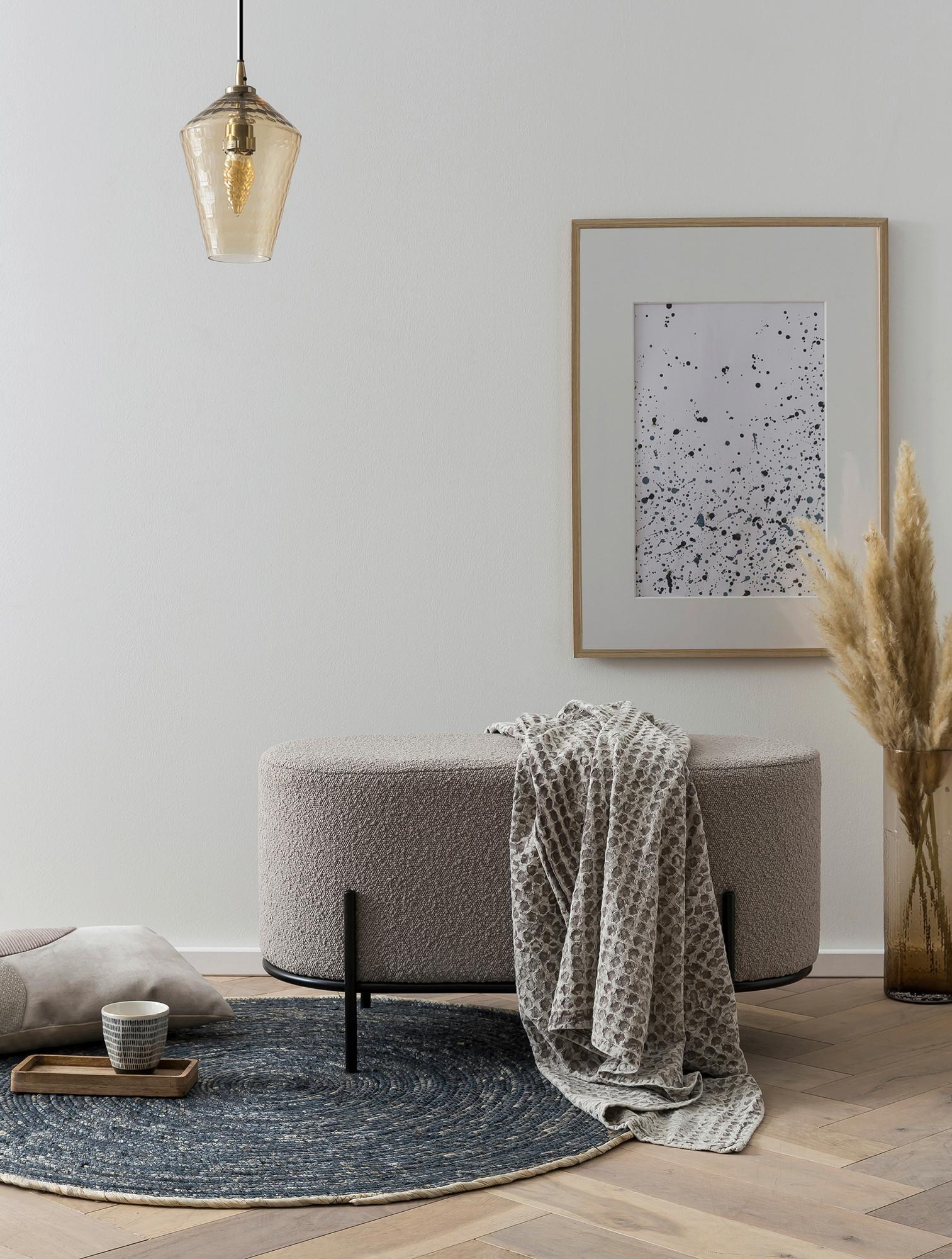 Tabure Bouclé, Rjavosiva - rjavosiva/črna, Moderno, kovina/tekstil (80/42/40cm) - Livetastic