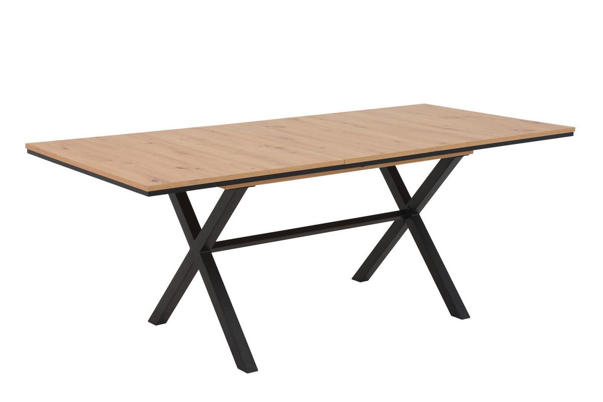 Esstisch Karina Eiche Artisan - Anthrazit/Eiche Artisan, MODERN, Holzwerkstoff/Metall (160-200/90/76cm) - MID.YOU