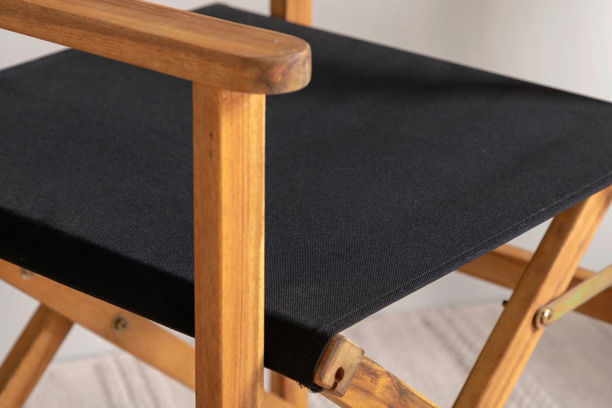 Klappstuhl Marion ca. 53x90x55 cm Akazie/Schwarz - Schwarz/Akaziefarben, KONVENTIONELL, Holz/Textil (53/90/55cm) - Gardenson