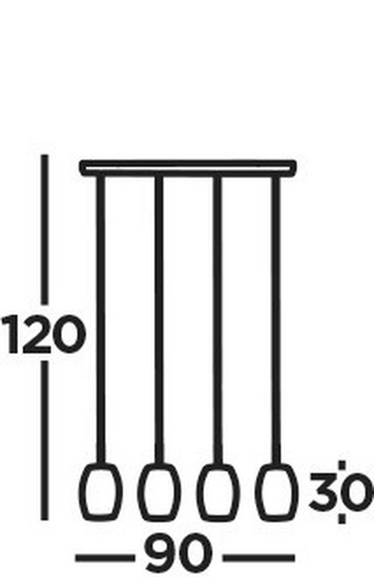 Függőlámpa 19231-4bgo Laser - fekete/aranyszínű, Design, fém (90/120/15cm)