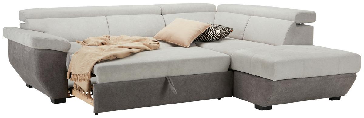 Wohnlandschaft Speedway in Grau - Schwarz/Grau, MODERN, Kunststoff/Textil (262/95/224cm) - Mömax