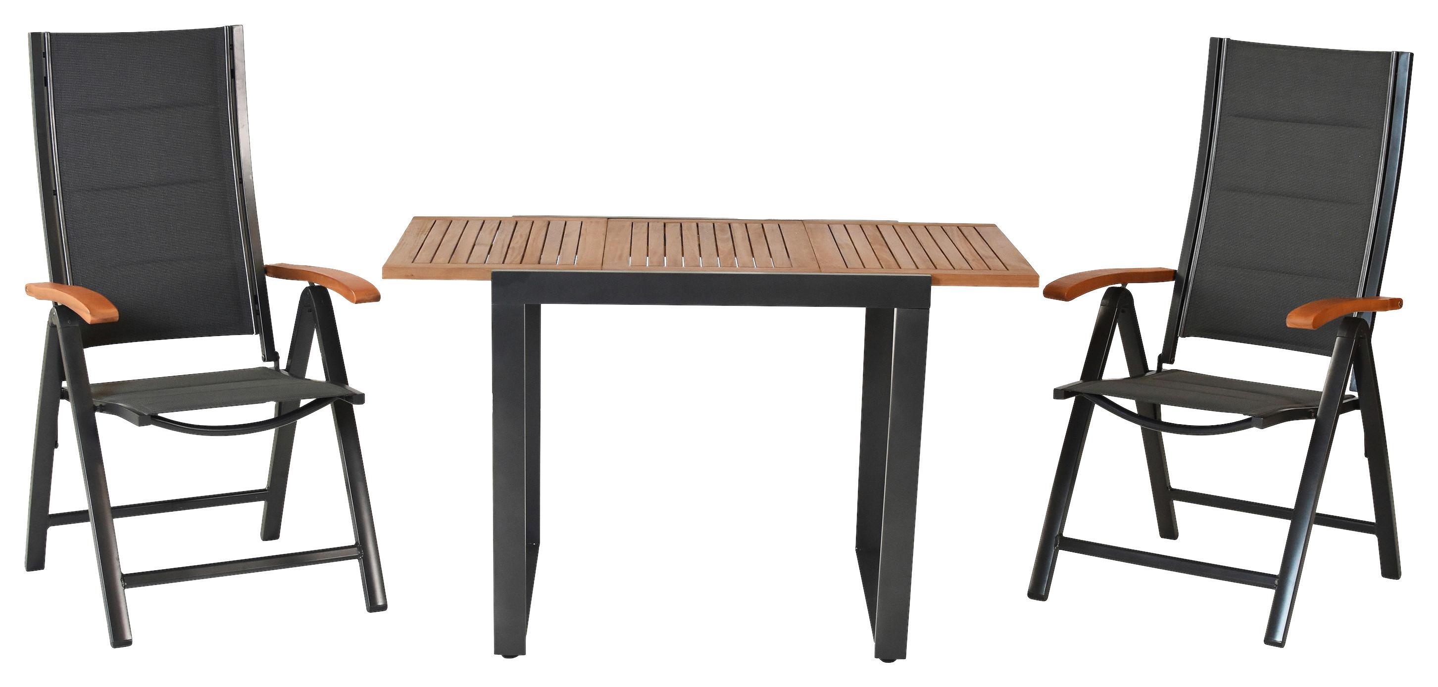 GARTENSET PAXOS - Graphitfarben/Akaziefarben, MODERN, Holz/Textil - Gardenson
