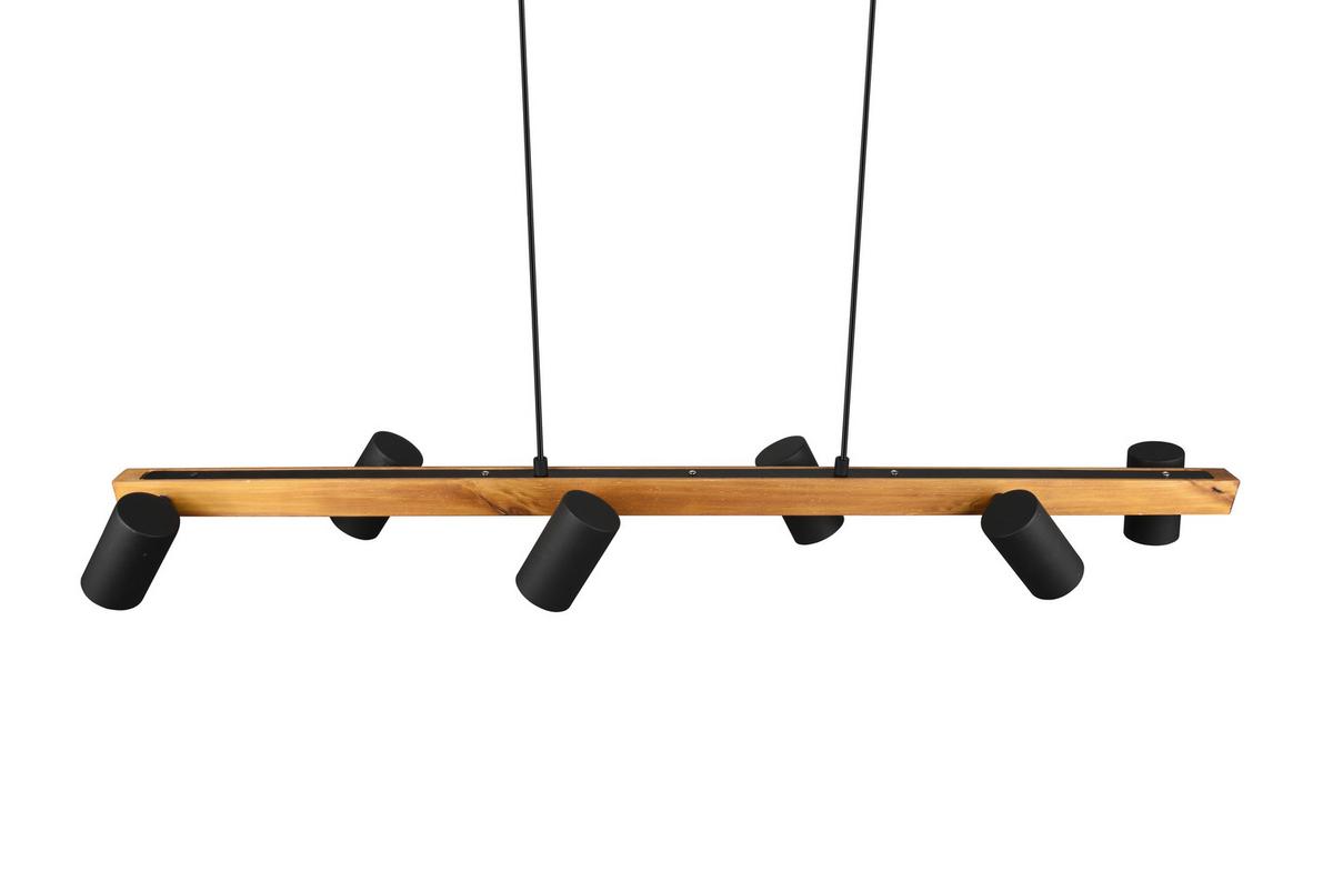 Hängeleuchte Marley Schwarz max. 35 Watt - Schwarz, Basics, Holz/Metall (115/20/150cm) - Trio Leuchten