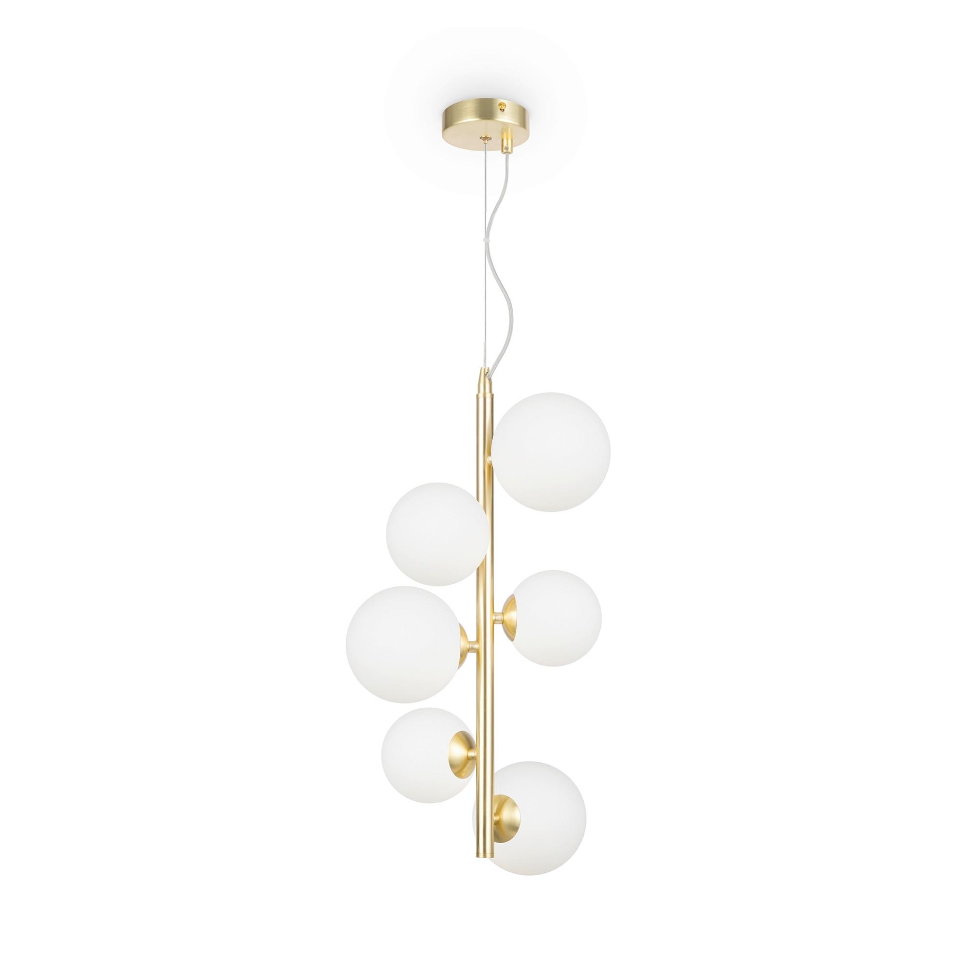 Pendelleuchte Dallas - Weiss/Goldfarben, Trend, Glas/Metall (29/170cm) - MAYTONI