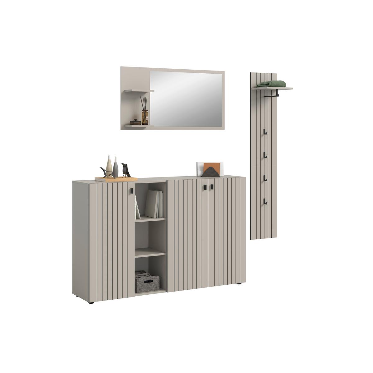 Predsoba Station, Kašmir, 3-Delna - kašmir, Design, leseni material (201/192/37cm) - MID.YOU