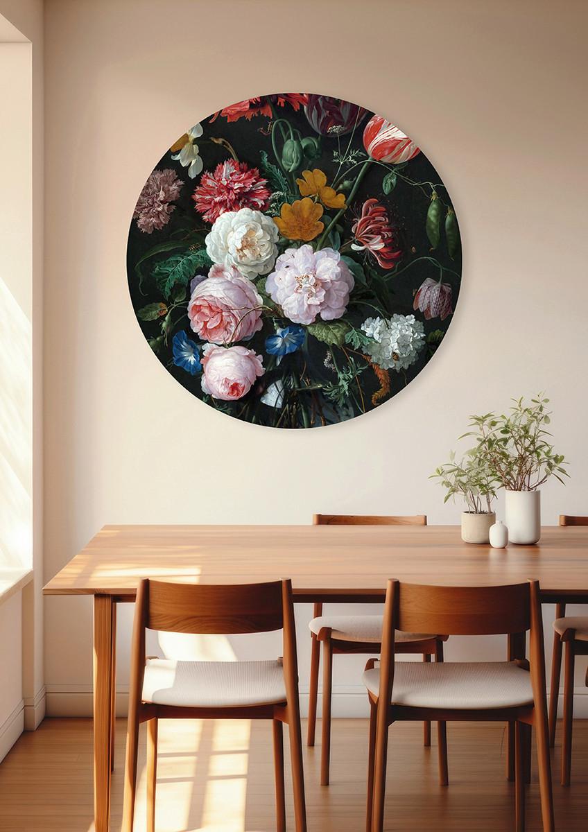 METALLBILD STILLEBEN MIT BLUMEN IN VASE - Multicolor, Basics, Metall (120/0,3cm)