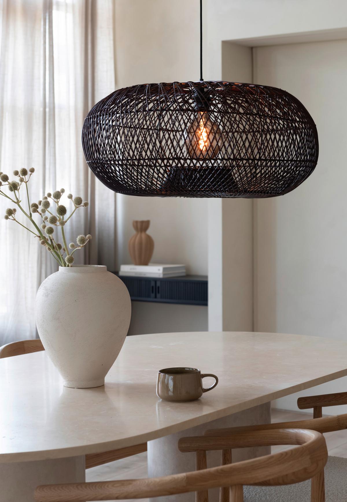 Viseča Svetilka Arizona, Bordo, Bambus - bordo, Basics, naravni materiali (70/34cm) - Good & Mojo