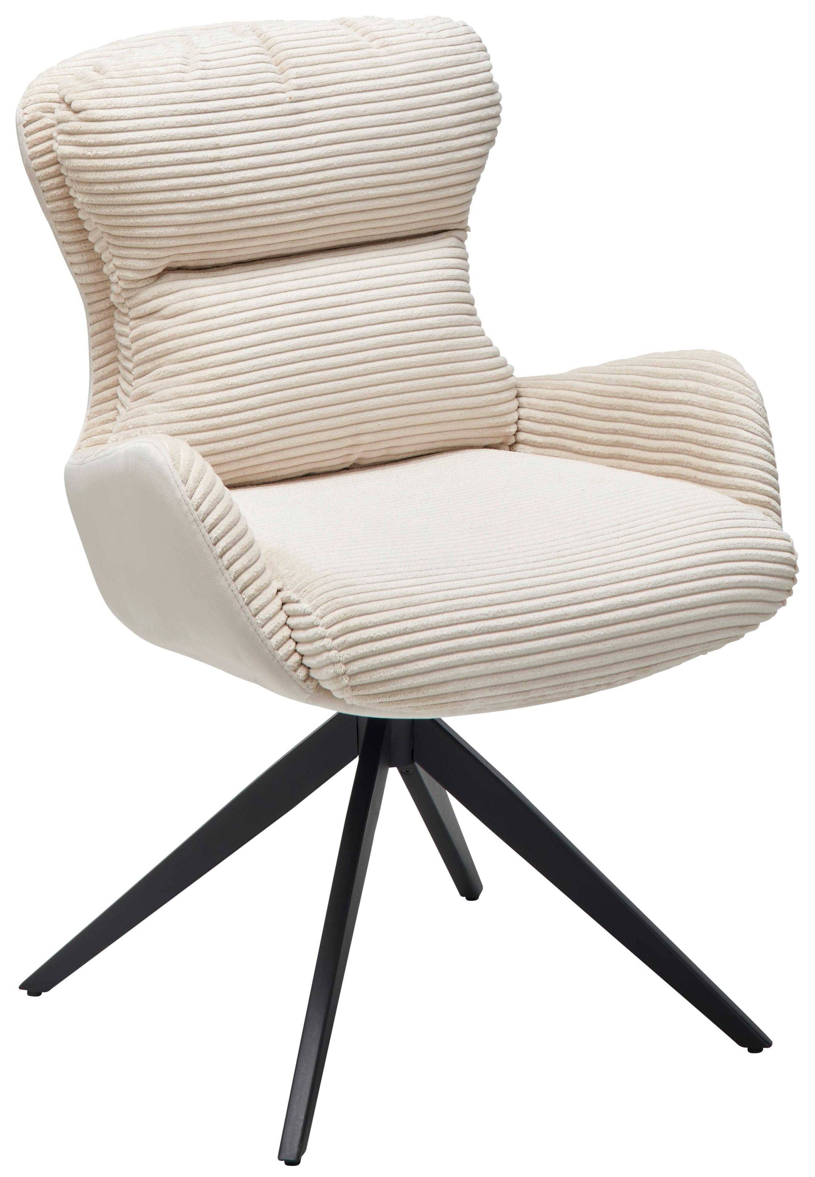 KRZESŁO Z PODŁOKIETNIKAMI VANJA - beżowy/czarny, Lifestyle, metal/tkanina (58/88/68cm) - MID.YOU