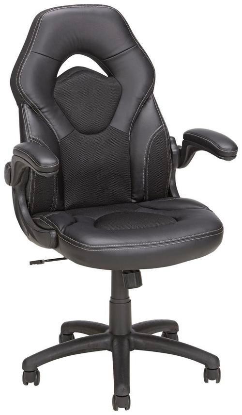 Uredska Stolica Gino - bijela/crna, Moderno, metal/tekstil (61/106-116/64cm) - Modern Living