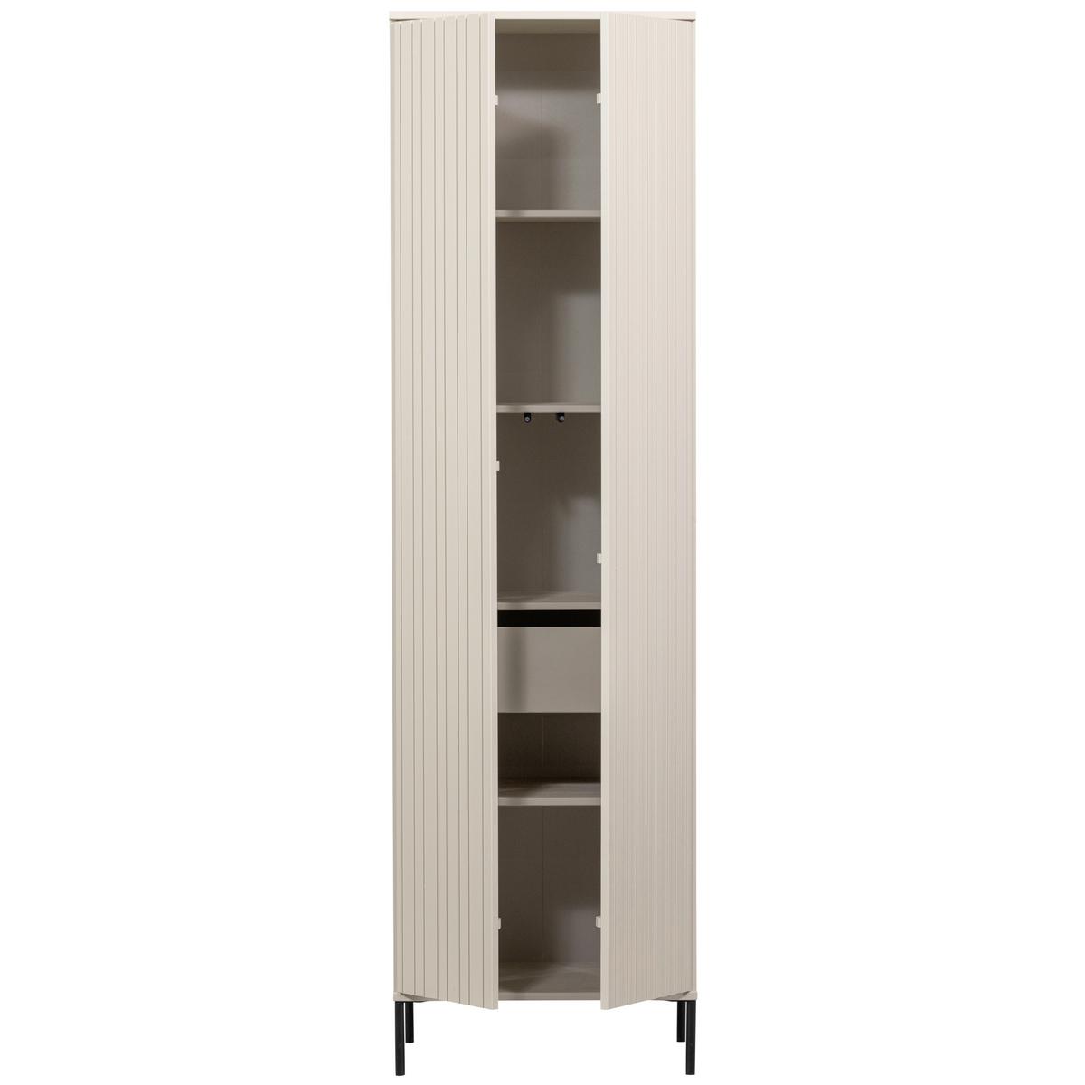 Garderobenschrank Gravure Grau B: 60 cm - Schwarz/Grau, Design, Holz/Metall (60/210/42cm) - Livetastic