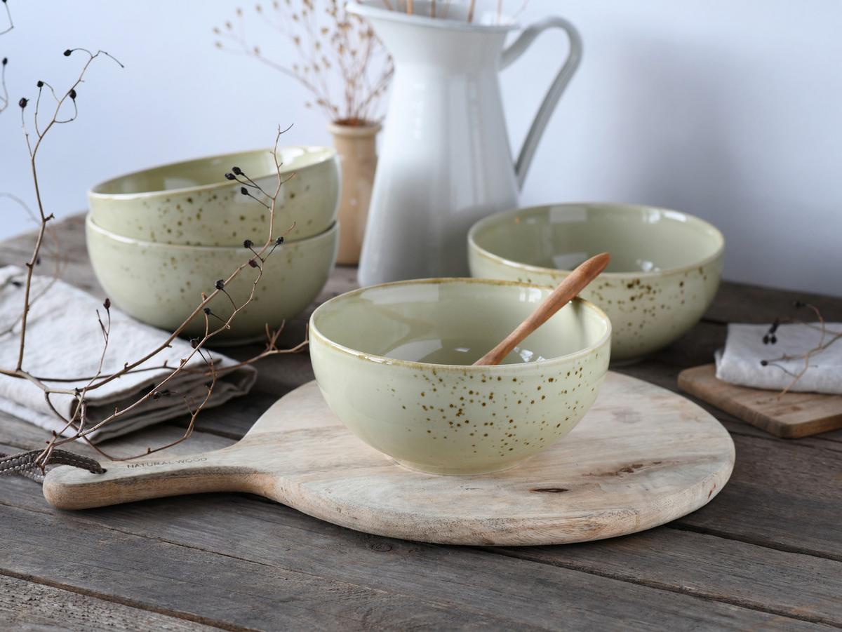 Set Posod Earth, 4-Delni - žajbljevo zelena, Design, keramika (17,5cm) - Creatable