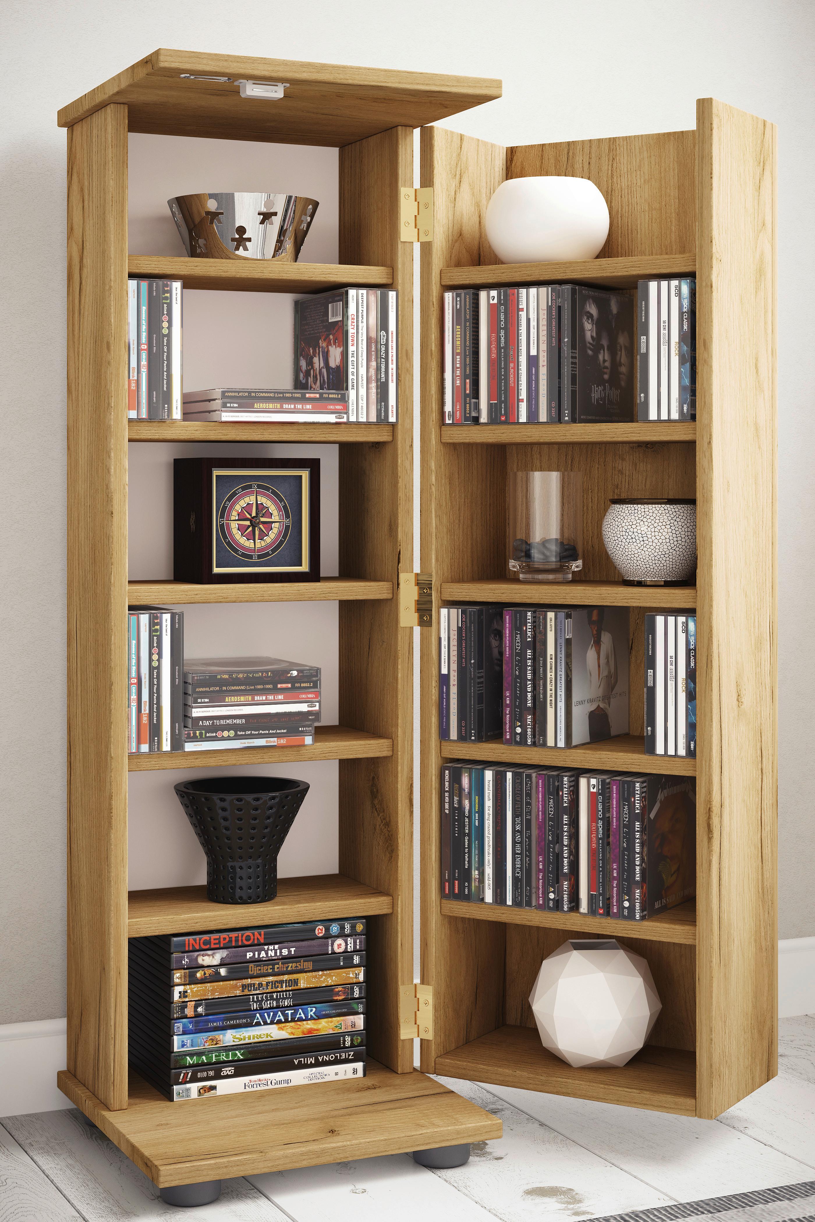 CD-REGAL ENGALO L - Honigeiche/Schwarz, Design, Holzwerkstoff/Kunststoff (31/93/31cm) - MID.YOU