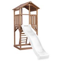 SPIELTURM A025.120.90 - Braun/Weiß, KONVENTIONELL, Holz/Kunststoff (111,2/241,9/349cm) - Ambia Garden