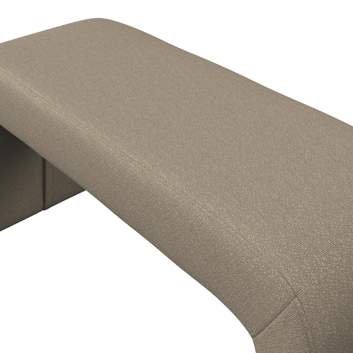 Hockerbank Janina Braun Boucle Gepolstert - Braun, MODERN, Holz/Textil (110/46/41cm) - Bessagi Home