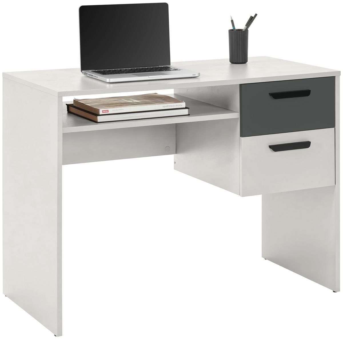 Pisalna Miza Basic Two, Kašmir, Antracit, 100x50 - črna/kašmir, Konvencionalno, umetna masa/leseni material (100/75/50cm)