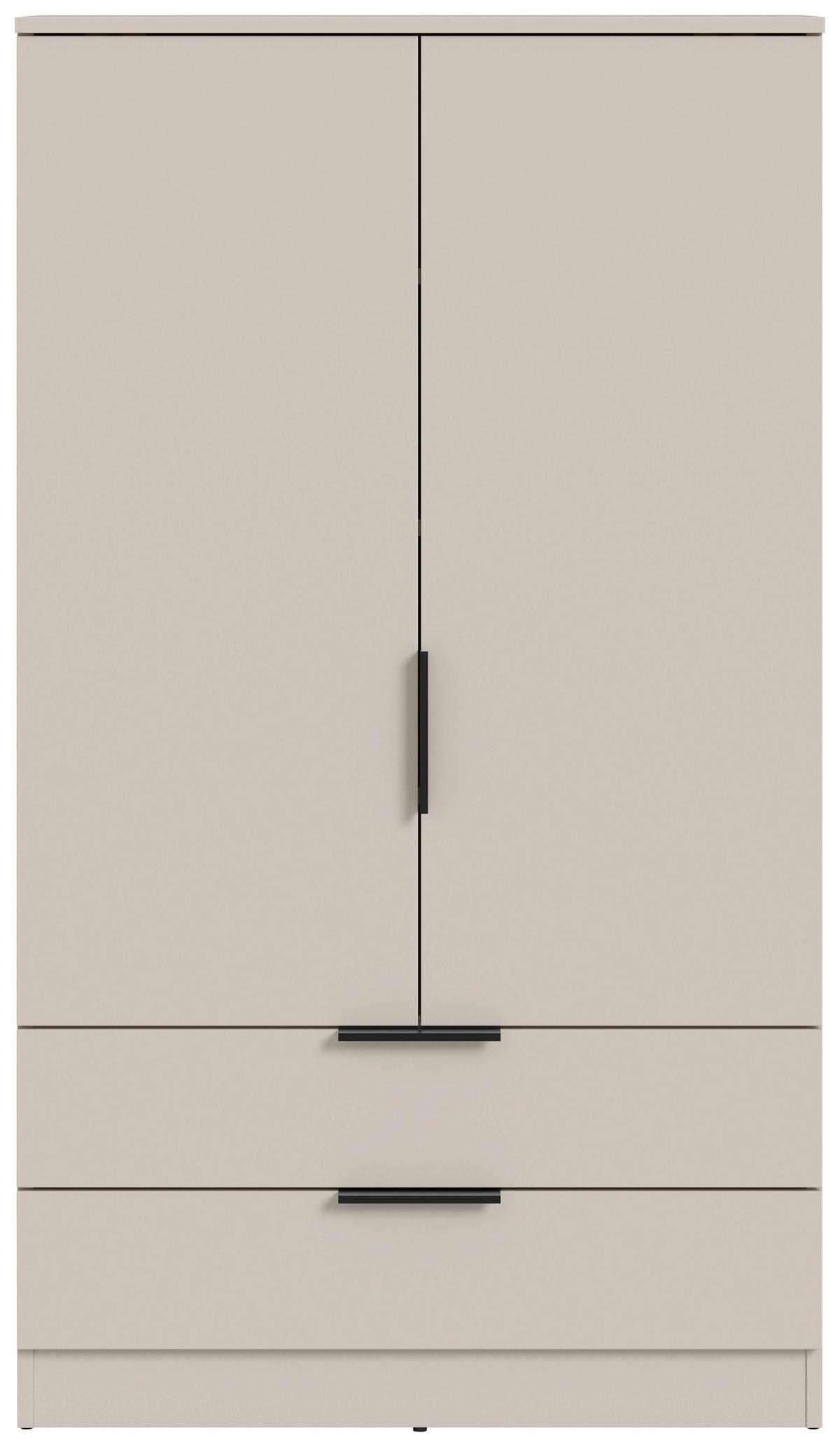Drehtürenschrank KOPENHAGEN Kaschmir - Kaschmir/Schwarz, MODERN, Holzwerkstoff/Kunststoff (80/140/37cm) - Livetastic