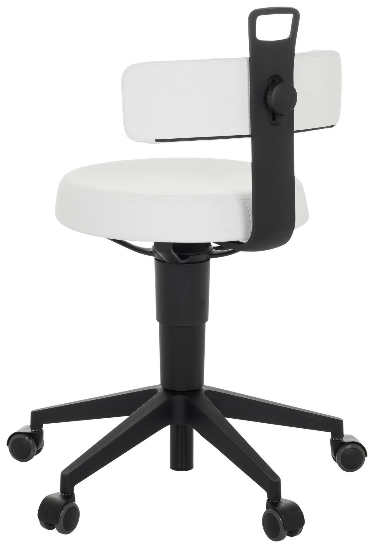Pisarniški Stolček Top Work Flex Pu, Bela - črna/bela, Basics, umetna masa/usnje (40/74-86/46cm) - MID.YOU