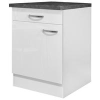 Kuhinjski Donji Element Alba Us60 - bijela/boje oplemenjenog čelika, Moderno, drvni materijal/metal (60/86/60cm)