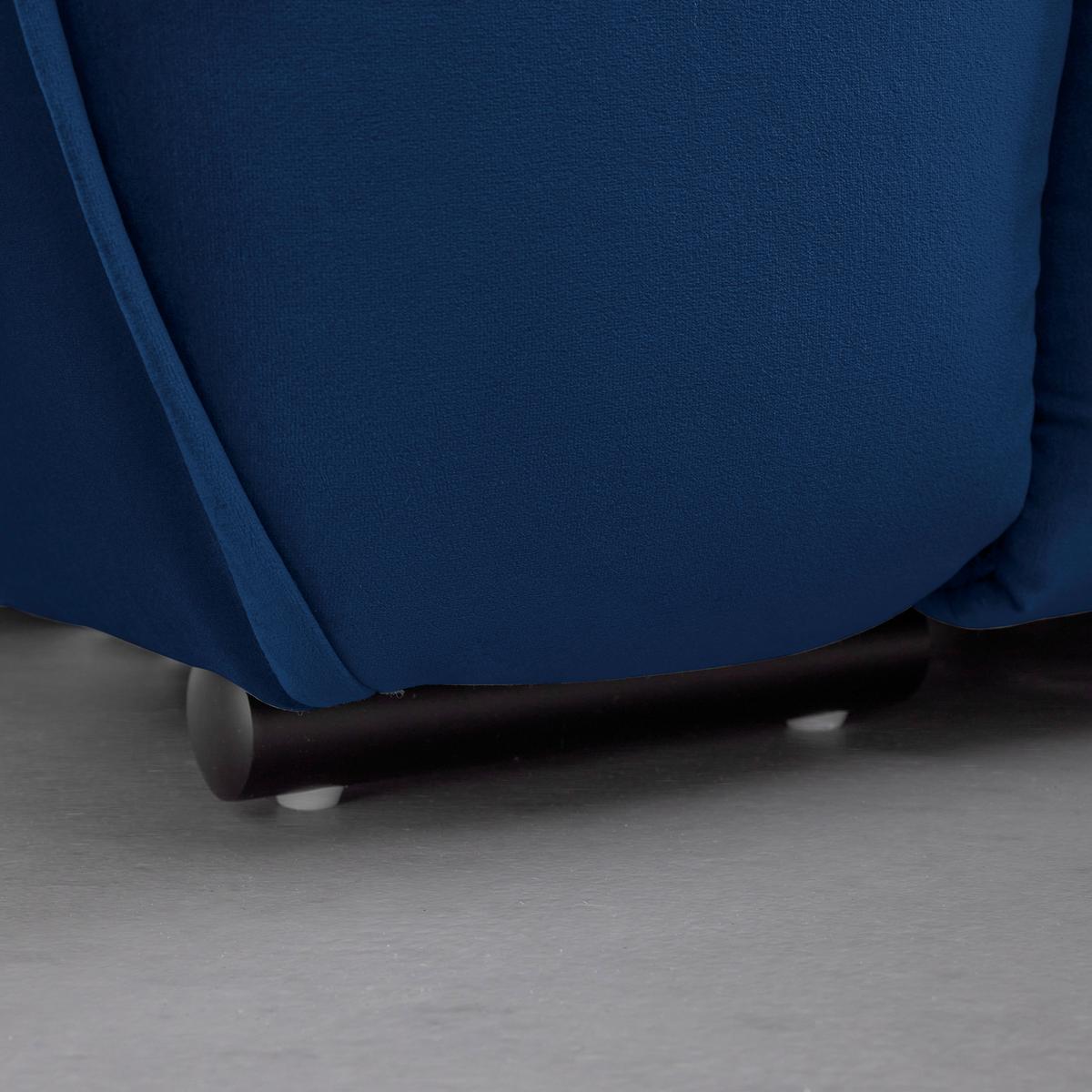 Wohnlandschaft Wega Blau Samtbezug - Blau, Modern, Textil/Metall (220/88/165cm) - Bessagi Home
