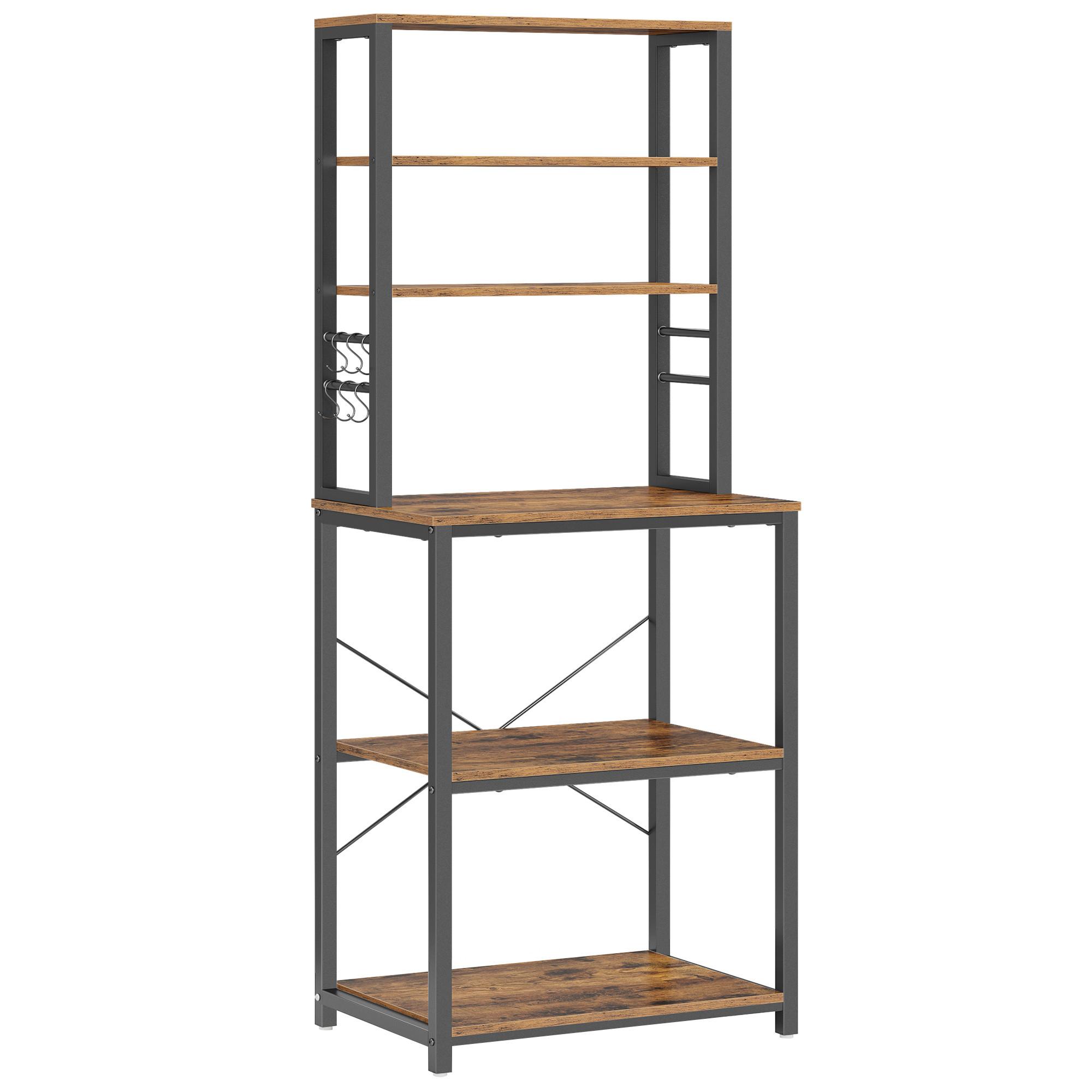 Regal Schwarz/ Graubraun ca. 60x167x40 cm - Graubraun/Schwarz, Trend, Holzwerkstoff/Metall (60/167/40cm) - MID.YOU