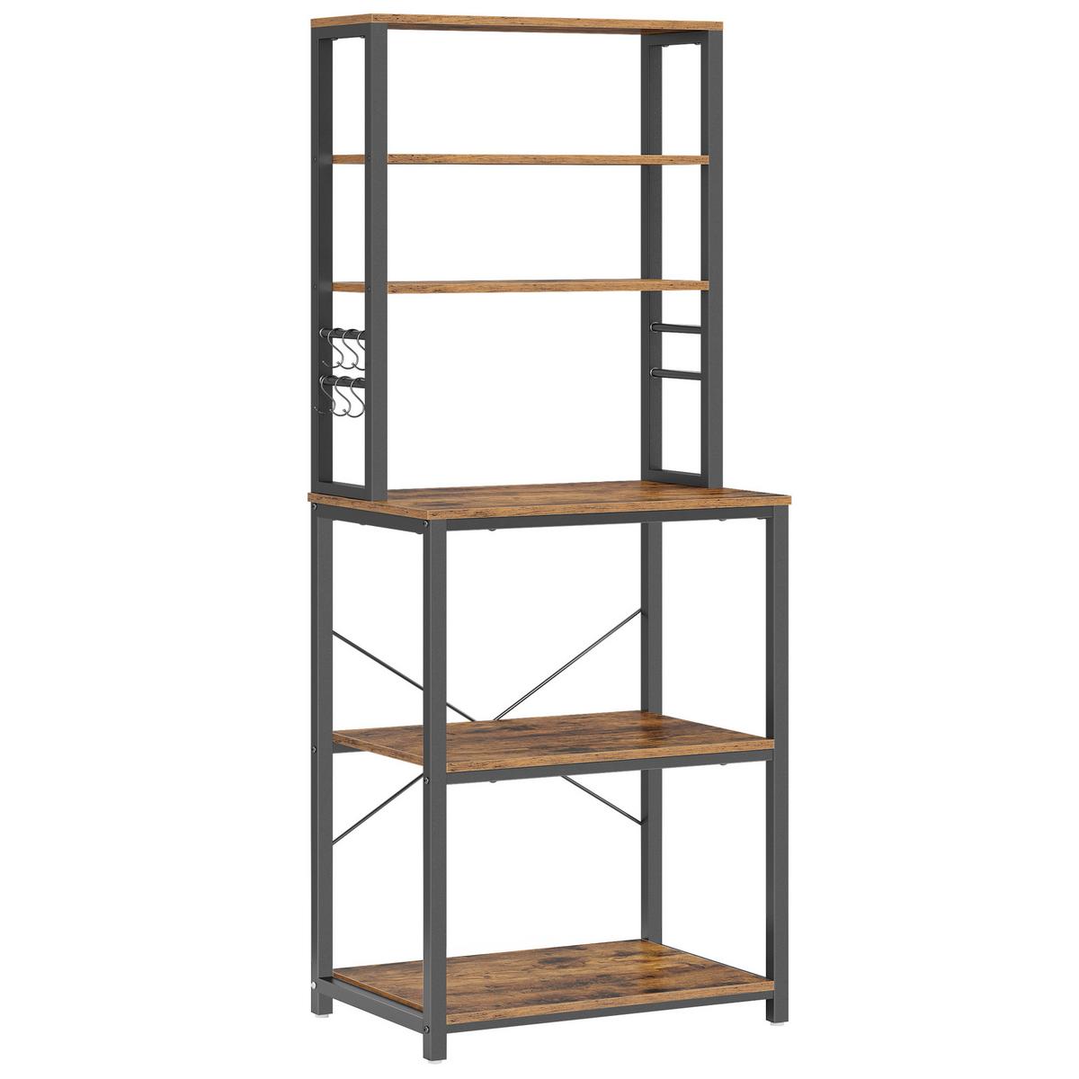 Regal Schwarz/ Graubraun ca. 60x167x40 cm - Graubraun/Schwarz, Trend, Holzwerkstoff/Metall (60/167/40cm) - MID.YOU