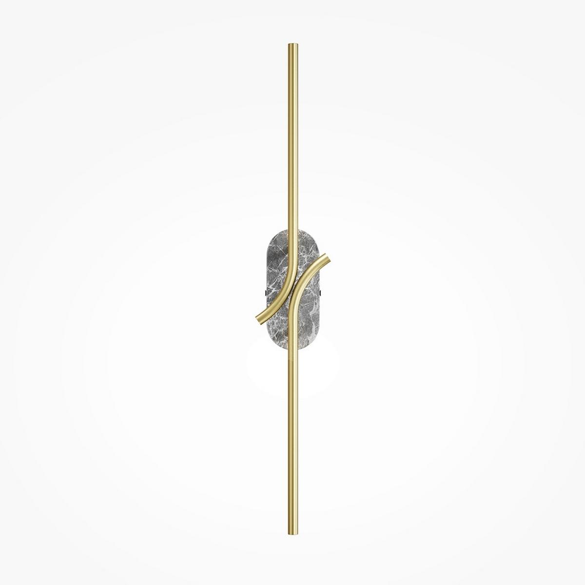 WANDLEUCHTE RENAISSANCE - Messingfarben/Grau, Modern, Stein (9,7/8,6/63cm) - MAYTONI