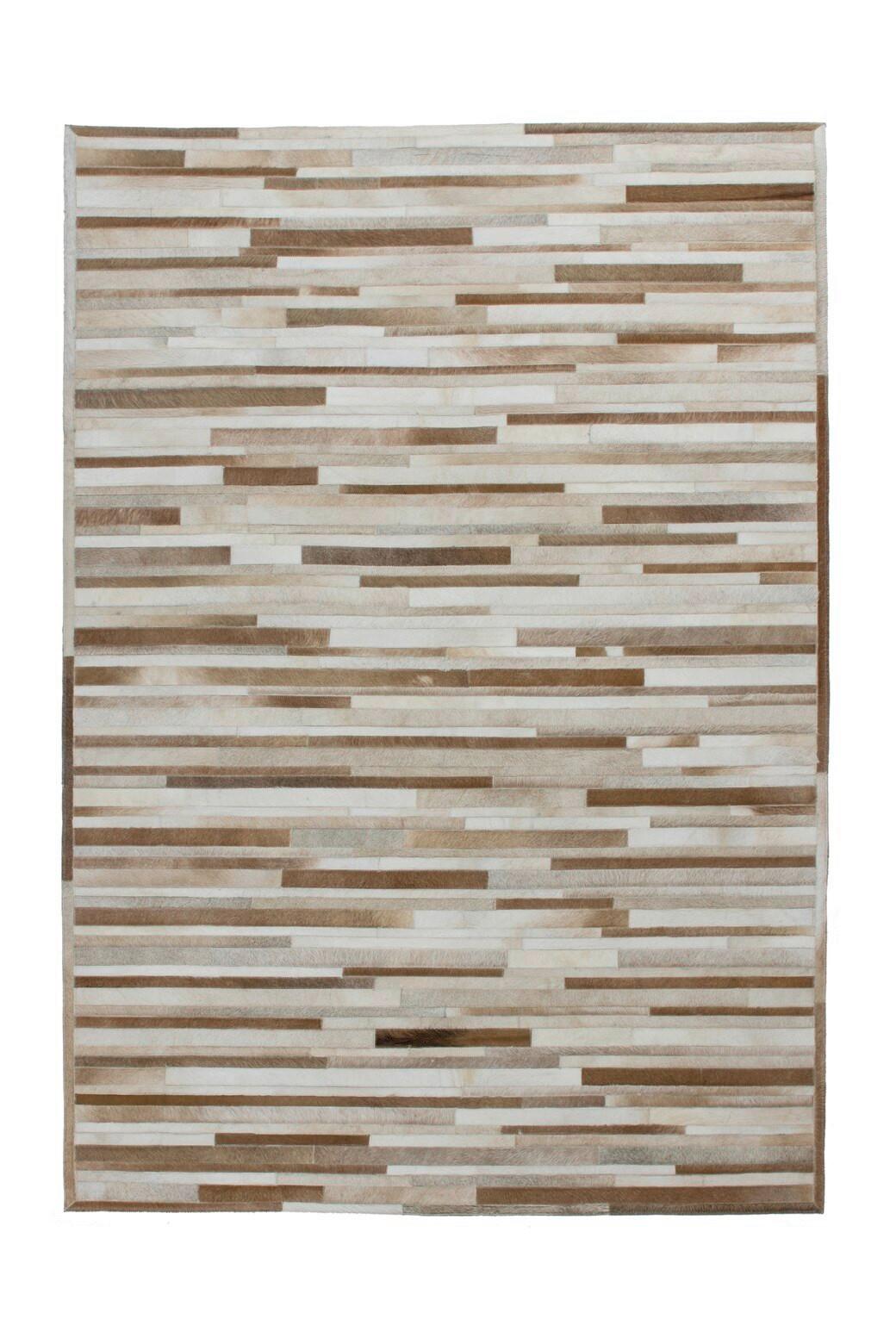 Flachwebeteppich Lavish 110 Creme 120cm X 170cm - Creme, Design, Leder (120/170cm) - Kayoom